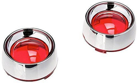 Harley Davidson indicator Kuryakyn 2109 Deep Dish Turn Signal Bezel with Red Lens