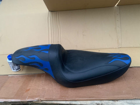 Mustang Dynaglide seat Harley-Davidson Blue flame fastback Rare gunfighter style