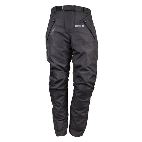 Bike It 'Triple Black' Ultimate Adventure Waterproof Motorcycle Pants/Trousers - XL