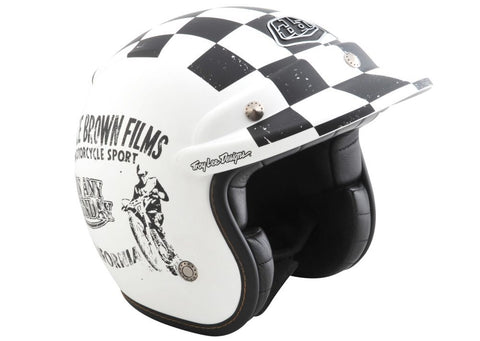 Troy Lee Design Open Face Helmet Any Sunday White (Small)