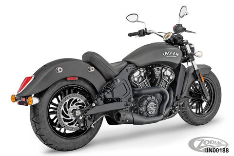 Indian Scout exhaust 2-into-1 shorty Freedom Performance US Outlaw Black