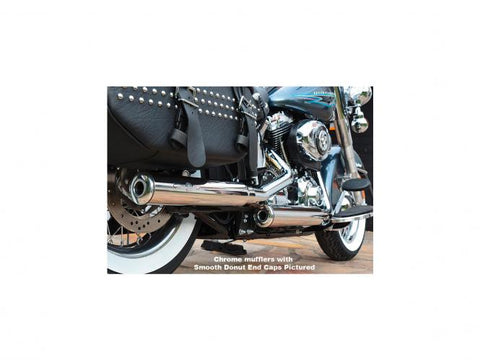 Gun Smooth Slip On Mufflers Donut End Cap Chrome Show Chrome