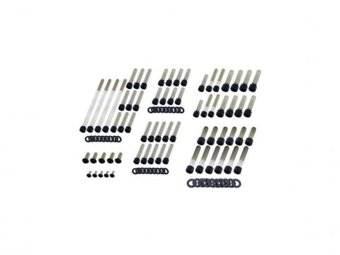 Drivetrain Screw Kits Kit includes screws for Primary Cover, Cam Cover, Derby Cover, Timer Cover, Rockerboxes, Lifterbase, Transmission Side Cover Black Powder Coated