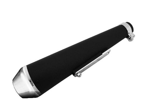 Highway Hawk Muffler Megatone Black/Chrome 65-941BC