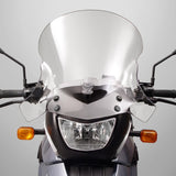 The BMW F650GS G650GS Single Windscreen V-stream Windshield Ztechnik Z2413 Clear Tall Touring Screen 09-11 offers improved comfort and performance by giving a maximum height and width increase, along with maximum impact or scratch protection for that added piece of mind. Ideal for tall riders.  The unique cut and flair designed into the Z2413 VStream gives this screen a big advantage over stock. ZTechnik's Z2413 measures 5.00" taller and 4.50" wider. That's a big improvement. 