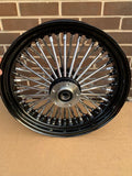 Ultima 37-538 Harley Davidson 16 X 3.5 King Spoke Fat Spoke Rear Wheel black chrome