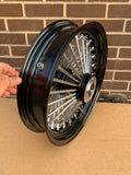 Ultima 37-538 Harley Davidson 16 X 3.5 King Spoke Fat Spoke Rear Wheel black chrome