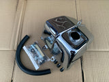 Harley Davidson FXR oil tank chrome custom style with side drain pipe exit option