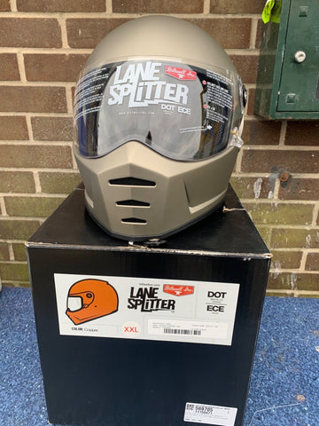 Biltwell Lane Splitter Gen 2 Full Face Motorcycle Helmet - Titanium