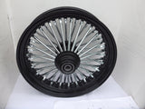 Harley Davidson 21x3.5 King Spoke Fat Spoke Front Wheel In black and Chrome Ultima 37-524