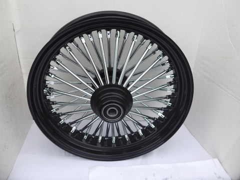 Harley Davidson 21x3.5 King Spoke Fat Spoke Front Wheel In black and Chrome Ultima 37-524