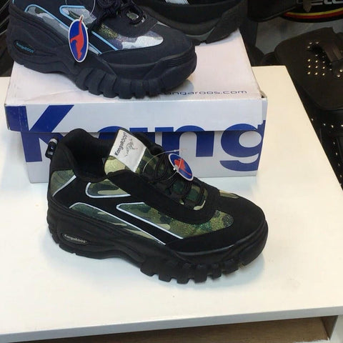 Vintage KangaROOS psychedelic 90,s CAMMO metallic Green RARE NEW 4 platform sole