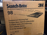 10 3M Scotch-brite 98 White no grit cleaning pads 6