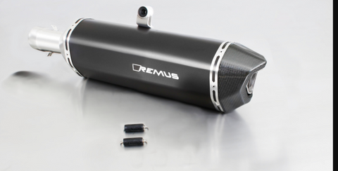 REMUS BMW F650GS exhaust muffler REMUS 64782 085208  Black Hawk Black Slip On  08-12 F 650 GS E8GS