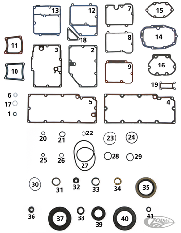Transmission Gasket, O-rings and Seals for 5 Speed Big Twin