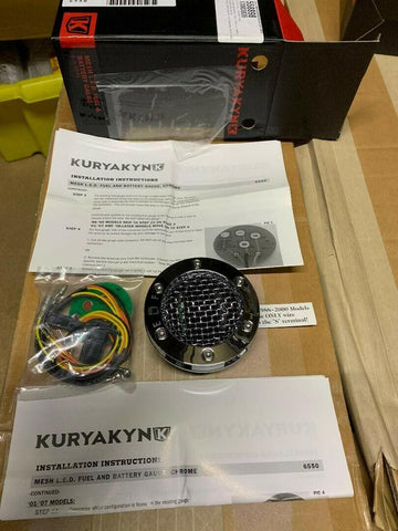 Harley Davidson 88/07 Kuryakyn chrome mesh fuel and battery gauge