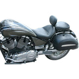 Mustang Wide Two-PieceTouring Seat with Driver Backrest - Studded 79380
