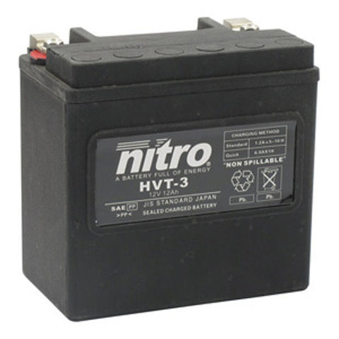 Nitro Motorcycle battery  sealed HVT03 (YTX14LBS) Harley 65958-04 (3)