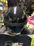 Simpson M50 retro Motorcycle Helmet 1970's styling moto x racer - black Large