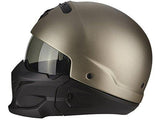 Scorpion EXO COMBAT modular Motorcycle crash Helmet, Titanium, Size XS  and small full or open face modern cool  skid lid last one at this great price-! see our other lids too from Simpson Nexx Biltwell Bandit and Bell helmets