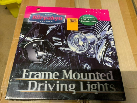Harley Davidson Kuryakyn frame mounted driving lights spot lamps & clamps 3 inch