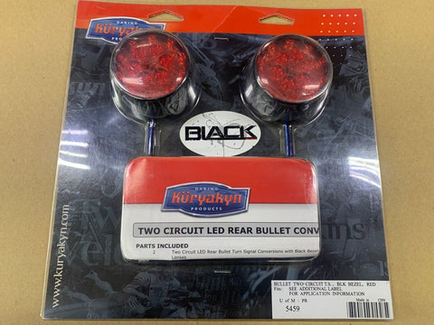 Kuryakyn 5459 Harley LED Turn Signal Insert Panacea Bullet Black Smoke LED -50%!
