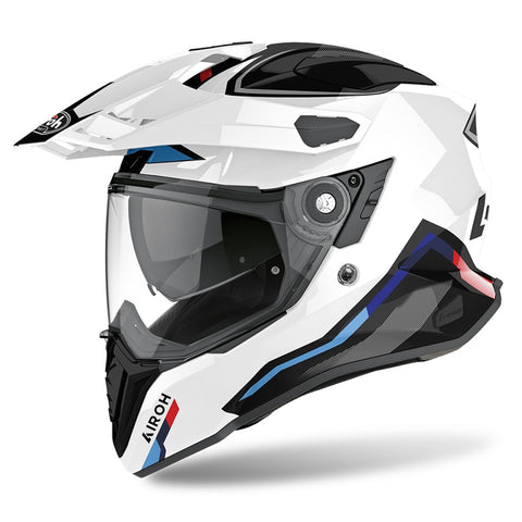 Airoh Commander 'Factor' Adventure Motorcycle Helmet - White Gloss - Small