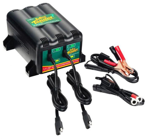 2 motor cycle bike battery  charger 022-0165-DL-WH Battery Tender 1.25A 2 Bank Battery Charger