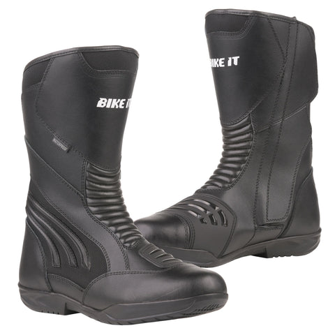 Bike It 'Burhou' All-Seasons Waterproof Black Sports Touring Motorcycle Boot (UK 11 / EUR 45)