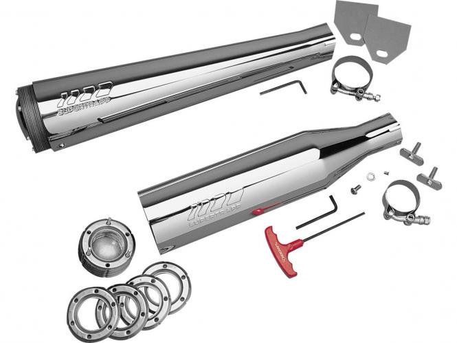 4'' External Disc Series Megaphone Universal Slip-On Muffler Satin