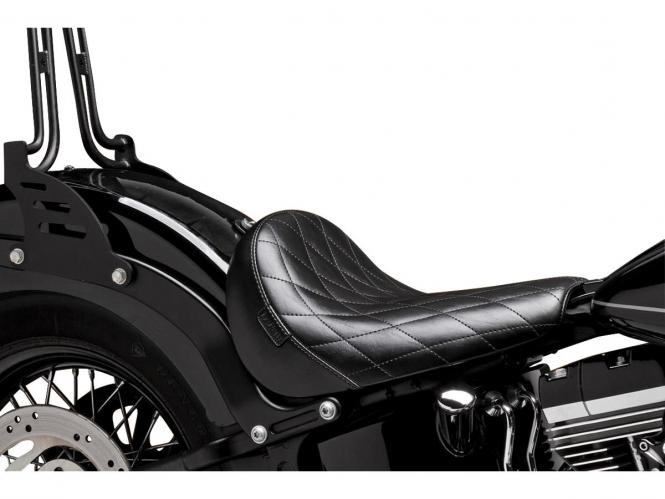 Bare Bones Diamond Stitch Solo Seat Black Vinyl