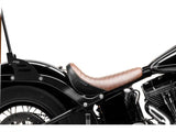 Bare Bones Pleated Stitch Solo Seat Black Brown Vinyl
