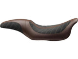 Horizontal Seat Black Dark Brown Alcantara Leather