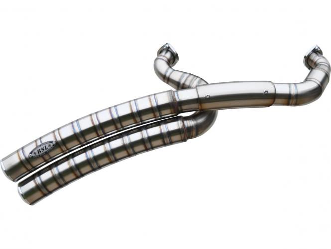 Rainbow Down Under Snake on the Road Exhaust System Raw Smooth Heat Shield, Polished Smooth End Cap 70 mm Outline