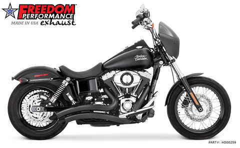 Radius exhaust Dyna Harley Davidson HD00219-QB FREEDOM PERFORMANCE  RADICAL RADIUS Harley DynaGlide Black