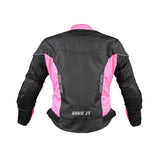 Bike It 'Insignia' Ladies Motorcycle Jacket (Pink) - Size 10 / Medium