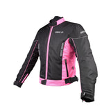 Bike It 'Insignia' Ladies Motorcycle Jacket (Pink) - Size 10 / Medium