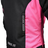 Bike It 'Insignia' Ladies Motorcycle Jacket (Pink) - Size 12 LARGE