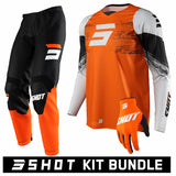 Shot RAW Burst Neon Orange Kit Bundle (Jersey: Extra Large, Pants: 34'' Waist, Gloves: Not included)