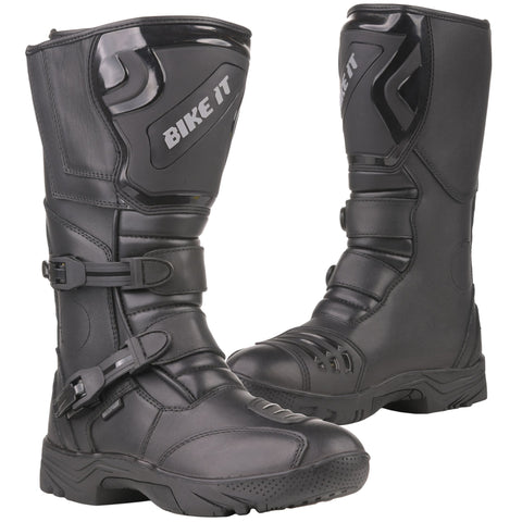 Bike It 'Triple-Black' Motorcycle Adventure Boot (Black) - UK11 / EUR 45
