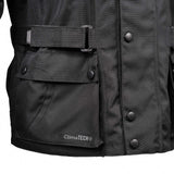 Bike It 'Triple Black' Waterproof Adventure Motorcycle Jacket - Large