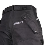 Bike It 'Triple Black' Ultimate Adventure Waterproof Motorcycle Pants/Trousers - LARGE