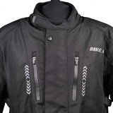Bike It 'Triple Black' Waterproof Adventure Motorcycle Jacket - XXL