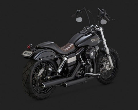Harley Davidson Dyna Glide Exhaust Superglide & Streetbob - EC Twin Slash Slip-Ons Black