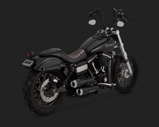 Harley Davidson Dyna Glide Exhaust Hi-Output Grenades Black/PN