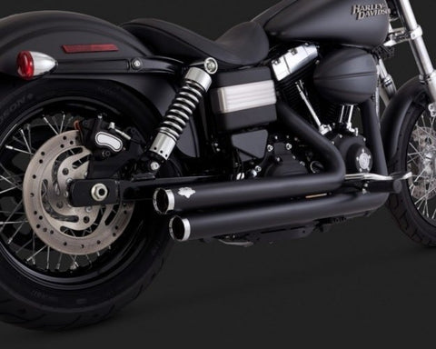 Harley Davidson Dyna Glide Exhaust Big Shots Staggered Black