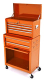 BikeTek Orange Rolling Tool Cabinet With Top Chest