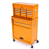 BikeTek Orange Rolling Tool Cabinet With Top Chest
