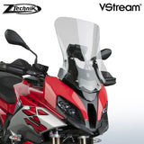 The BMW S1000XR Windscreen V-stream Windshield Ztechnik Z2393 Light Tint Sport Touring Screen 2020 offers improved comfort and performance by giving a significant height and width increase, along with maximum impact or scratch protection for that added piece of mind.   ZTechnik revolutionises windscreen performance with its VStream windshields. While creating a comfortable ride for the BMW sport touring rider, ZTechnik introduces quiet into the equation.