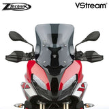 The BMW S1000XR Windscreen V-stream Windshield Ztechnik Z2392 Dark Tint Sport Screen 2020 simply offers V-Stream function and maximum impact or scratch protection for that added piece of mind, whilst maintaining a close-to-original size and sporty look. State-of-the-art 3.0mm Quantum® hardcoated polycarbonate gives this VStream windscreen outstanding clarity and strength characteristics unmatched by any windshield maker worldwide.